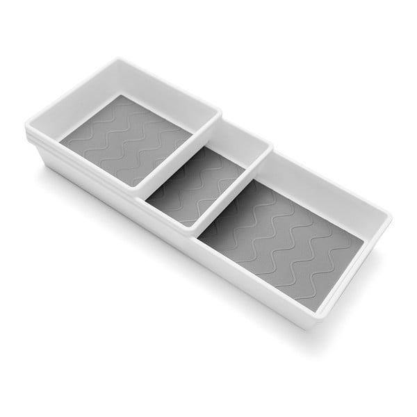 Sada 3 šedo-bílých protisklutových přihrádek Addis-image-3