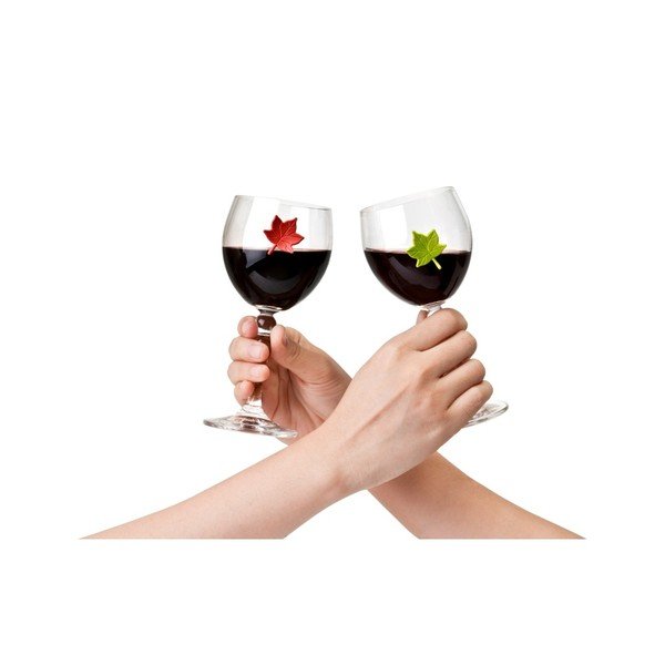 Sada 6 rozlišovačů skleniček Qualy&CO Leaf My Glass-image-3