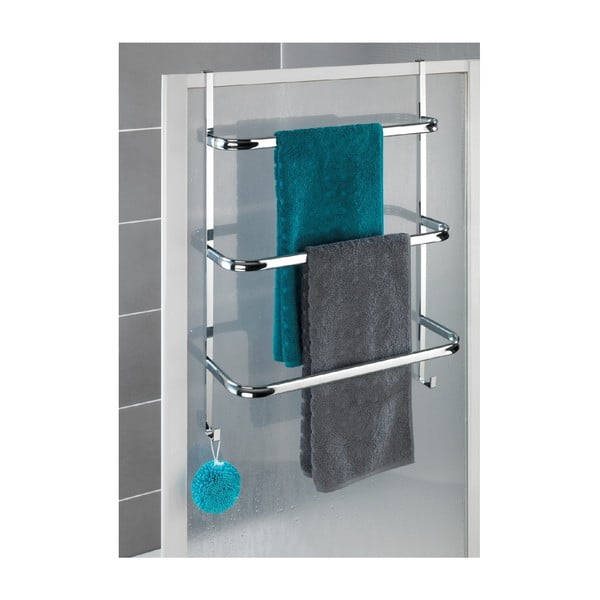 Stříbrný samodržící věšák na ručníky Wenko Towel Holder Chrome, 21 x 54 cm-image-1