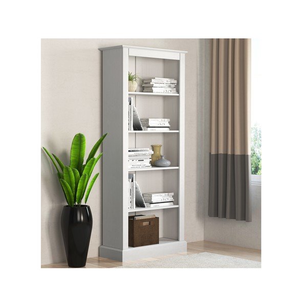 Bílá knihovna z borovicového dřeva 181x31 cm Mille – Støraa-image-1