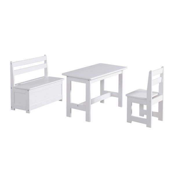 Bílý dětský stoleček z masivního borovicového dřeva Pinio Baby-image-1