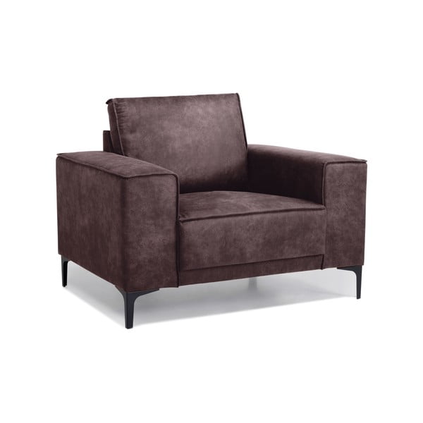 Tmavě hnědé křeslo z imitace kůže Copenhagen - Scandic