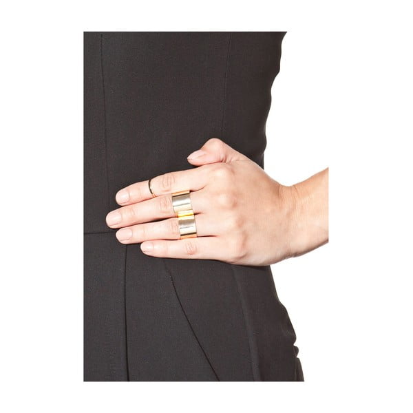 Sada 3 dámských prstenů ve zlaté barvě NOMA Anastacia