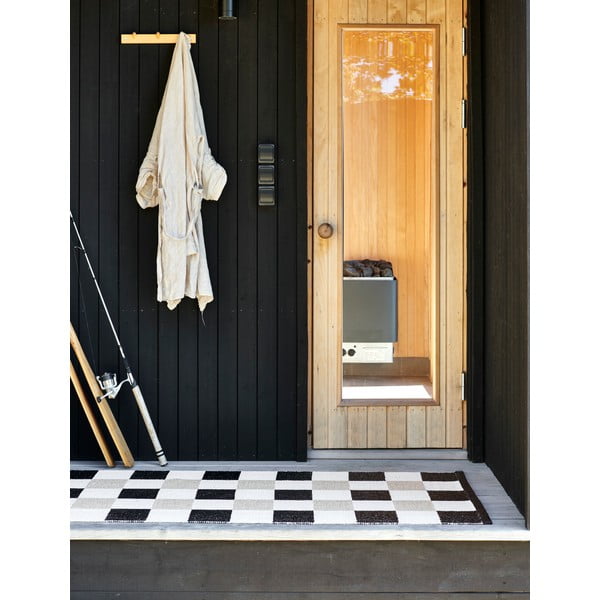 Černo-krémový vnitřní a venkovní běhoun 70x300 cm Pix Black Vanilla – Pappelina-image-2