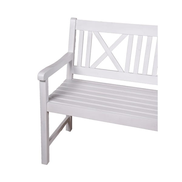 Bílá dřevěná zahradní lavice Malmö – Garden Pleasure-image-2
