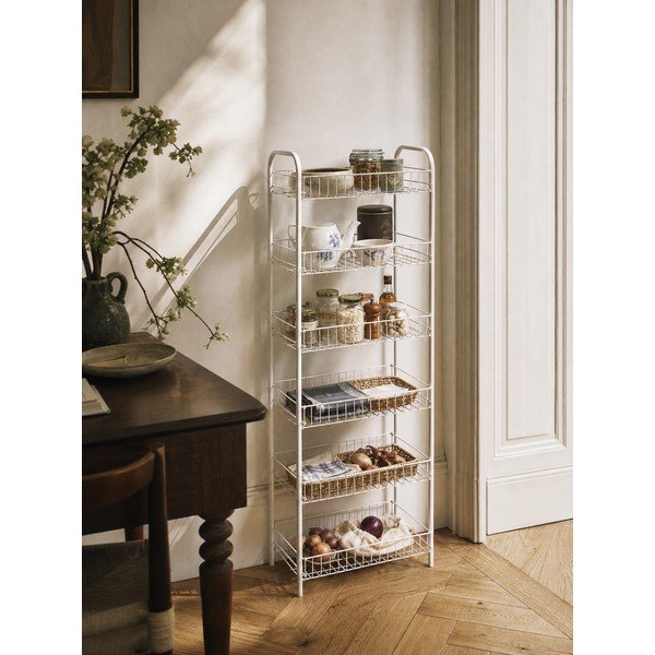 Bílý kovový regál 41x104x23 cm Monaco – Metaltex-image-1