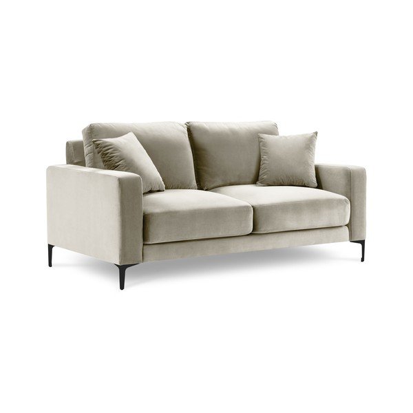 Béžová sametová pohovka Kooko Home Harmony, 158 cm-image-2