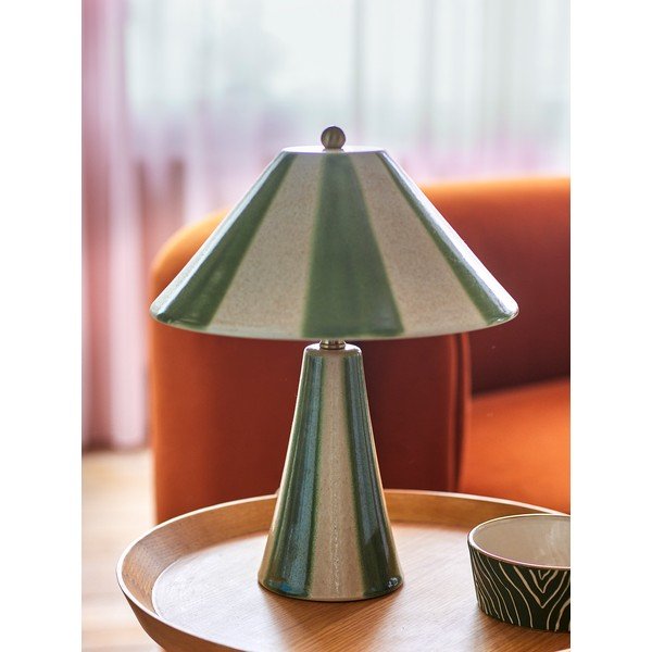 Keramická stolní lampa s keramickým stínidlem (výška 35 cm) Olive – Bloomingville-image-1
