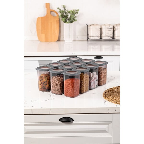 Plastové dózy v sadě 12 ks na potraviny Fresco – Hermia-image-1