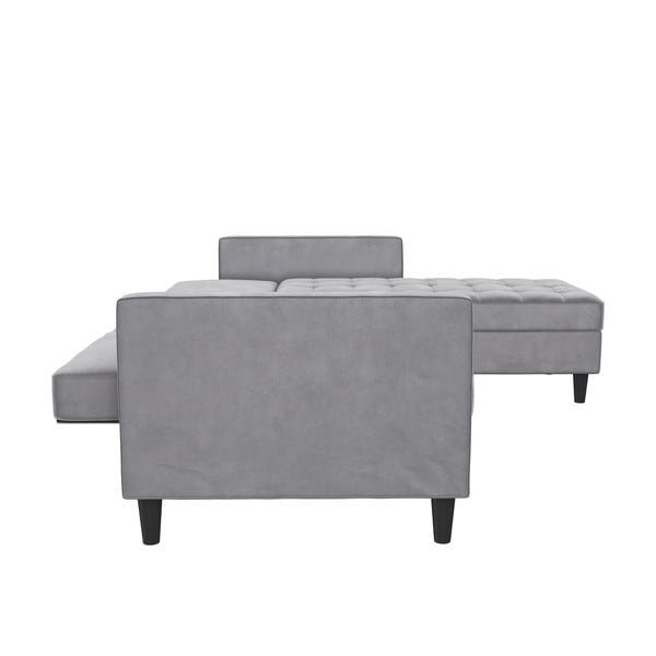 Světle šedá sametová rohová pohovka Presley – Støraa-image-4
