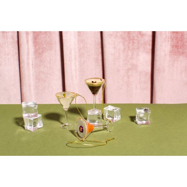 Skleněné vánoční ozdoby v sadě 3 ks 15,5 cm Martini Cocktail – Sass & Belle-image-3