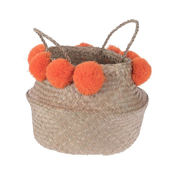 Pletený košík InArt Orange Pom Pom-image-1