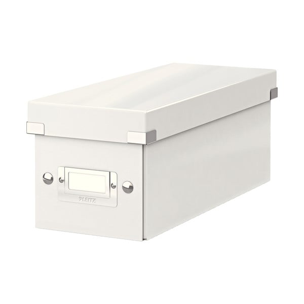 Bílý kartonový úložný box s víkem 14x35x14 cm Click&Store – Leitz