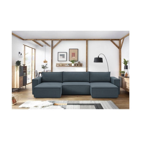 Tmavě modrá rohová pohovka do "U" Nihad – Bobochic Paris-image-1