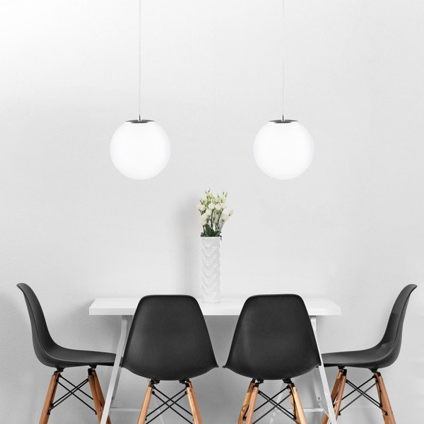 Bílostříbrné dvojité závěsné svítidlo s bílým kabelem a bílou objímkou Sotto Luce Tsuki, Ø 30 cm-image-1