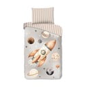 Šedobéžové bavlněné dětské povlečení na jednolůžko 140x200 cm Explore – Good Morning