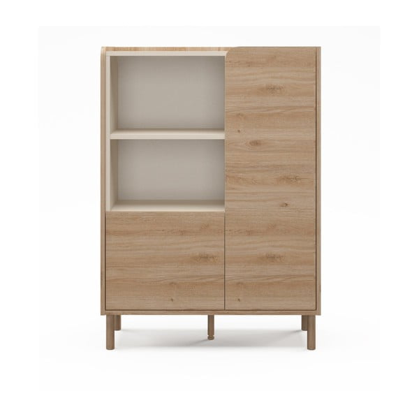 Skříňka v dekoru dubu v přírodní barvě 90x125x40 cm Monza – Marckeric