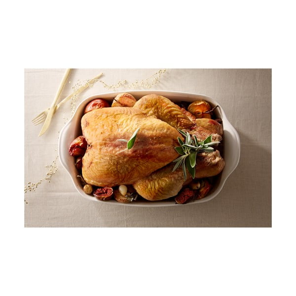 Krémová keramická obdélníková zapékací mísa Emile Henry Ultime, 42,5 x 28 cm-image-4