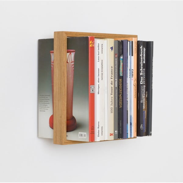 Knižní police z dubového dřeva das kleine b b7, výška 34 cm-image-1