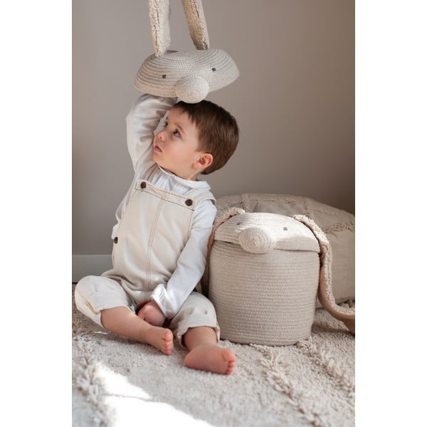 Krémový látkový dětský koš na hračky ø 25x30 cm Rita the Rabbit – Lorena Canals-image-2