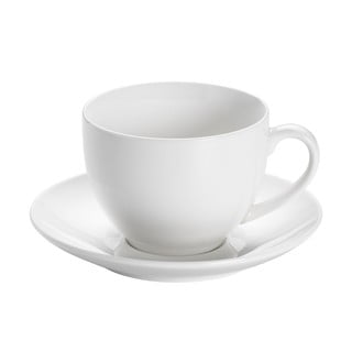 Bílý porcelánový hrnek s podšálkem Maxwell & Williams Basic, 245 ml