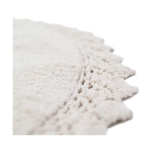 Krémově bílý ručně vyrobený bavlněný koberec Nattiot Perla, ø 110 cm-image-3