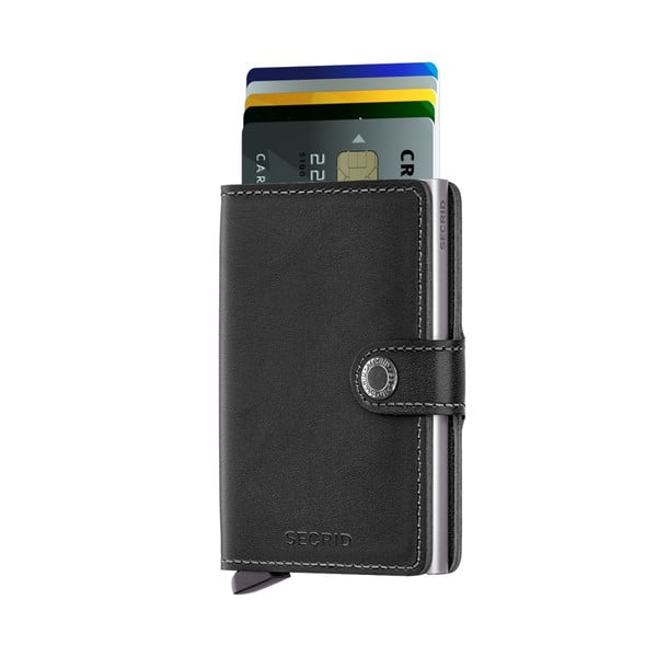 Černá kožená peněženka s pouzdrem na karty Secrid Classic