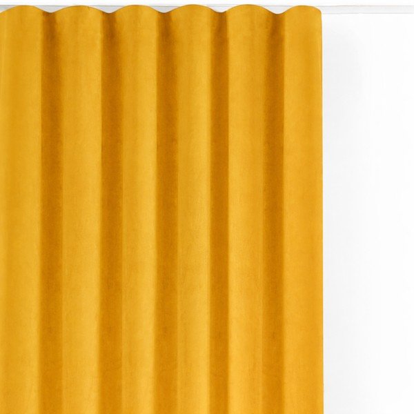 Sametový dimout závěs v hořčicové barvě 530x250 cm Velto – Filumi