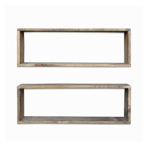 Sada 2 dřevěných polic Rectangle-image-2