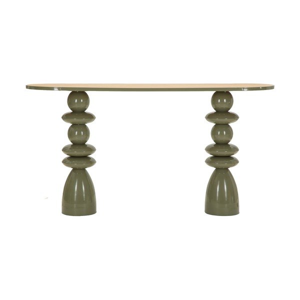 Zelený kovový konzolový stolek 45x150 cm Metal Console – Mauro Ferretti-image-2