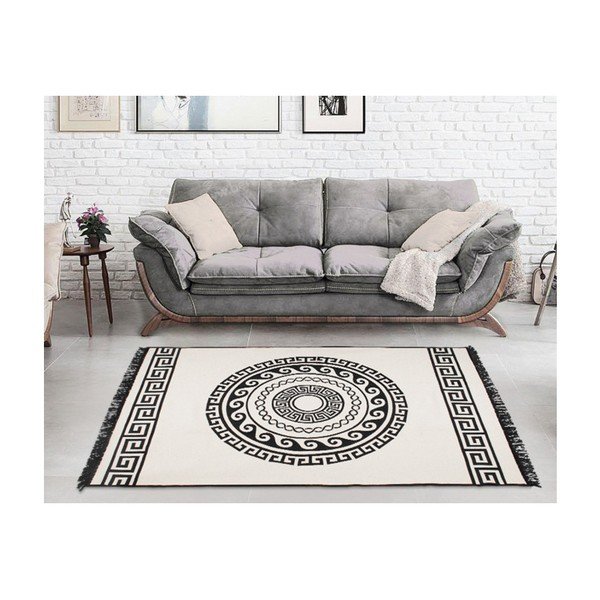 Béžovo-černý oboustranný koberec Mandala, 120 x 180 cm-image-4