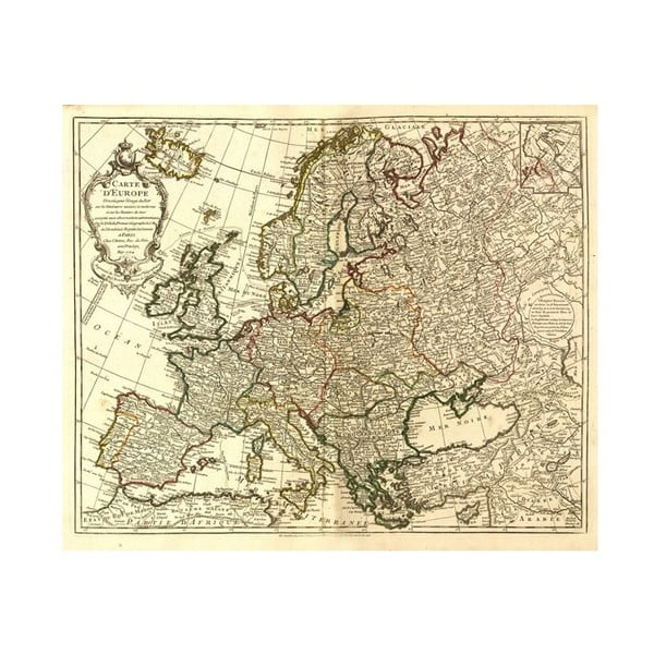 Fotoobraz Mapa Evropy, 60x50 cm
