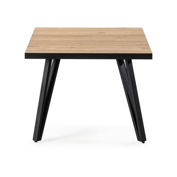 Černý/přírodní konferenční stolek s deskou v dubovém dekoru 60x60 cm Sindi – Marckeric-image-2