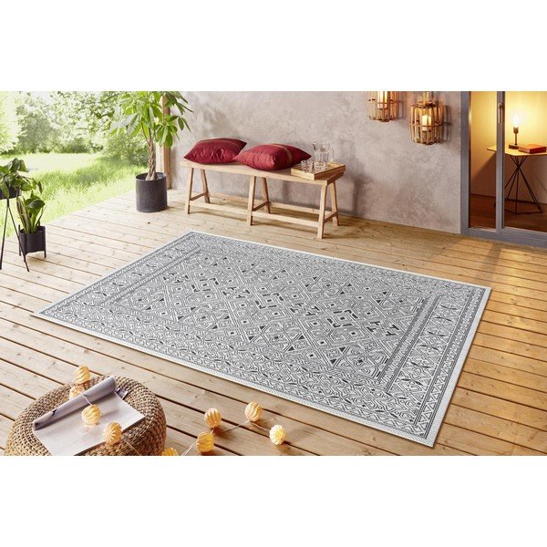 Černo-béžový venkovní koberec NORTHRUGS Cuadrado, 140 x 200 cm-image-1