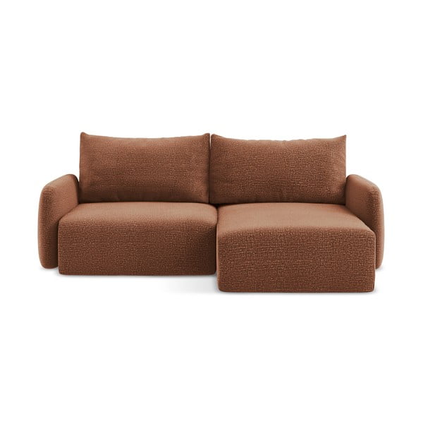 Rozkládací/s úložným prostorem rohová pohovka v cihlové barvě (pravý roh) Kalena – Makamii