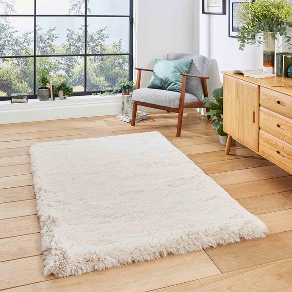 Krémový koberec 80x150 cm Super Teddy – Think Rugs-image-1