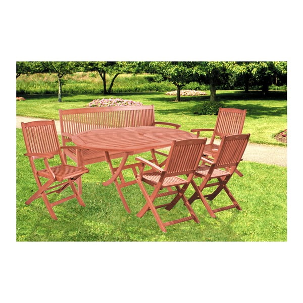 Zahradní trojmístná lavice z eukalyptového dřeva Garden Pleasure Stockholm-image-3