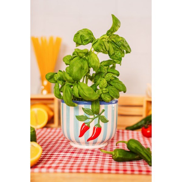 Keramický ručně malovaný obal na květináč ø 12 cm Chilli – Sass & Belle-image-1