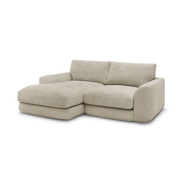 Béžová žinylková rohová pohovka (levý roh/s lenoškou) Leonore – Bobochic Paris