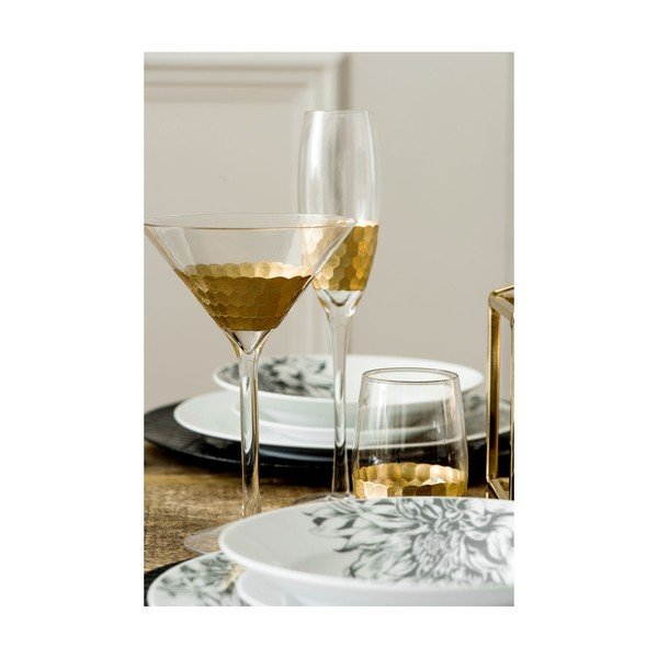 Sada 4 sklenic na šampaňské z ručně foukaného skla Premier Housewares Deco, 2,1 dl-image-4