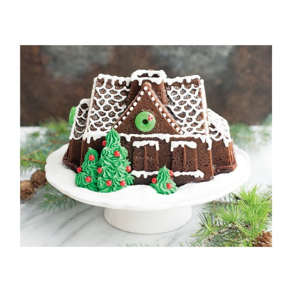 Forma na bábovku ve stříbrné barvě Nordic Ware Gingerbread House, 2,1 l-image-3