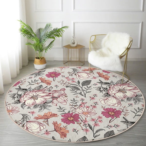 Pratelný kulatý koberec vhodný pro robotické vysavače ø 120 cm Comfort – Mila Home-image-3