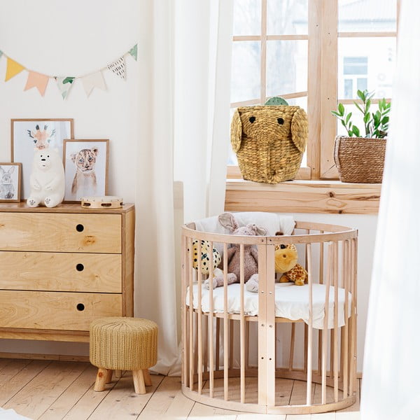 Dětský koš na hračky z vodního hyacintu v přírodní barvě ø 30x35 cm Elephant – Compactor-image-1