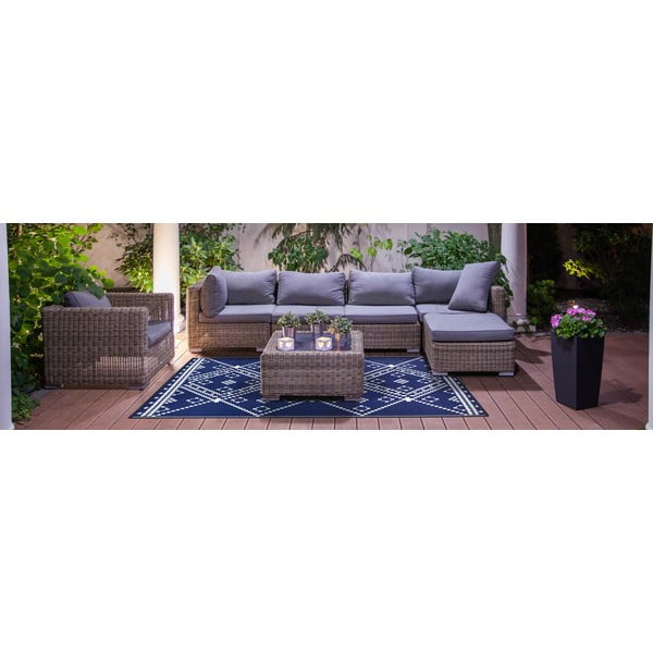 Modro-bílý venkovní koberec Green Decore Amber, 120 x 180 cm-image-1