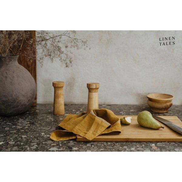 Lněná utěrka 65x65 cm Amber Bronze Stripes – Linen Tales-image-2