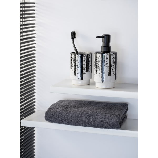 Černobílý keramický dávkovač mýdla 340 ml Subiza – Wenko-image-2