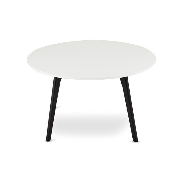 Černo-bílý konferenční stolek s nohami z dubového dřeva Furnhouse Life, Ø 80 cm-image-1