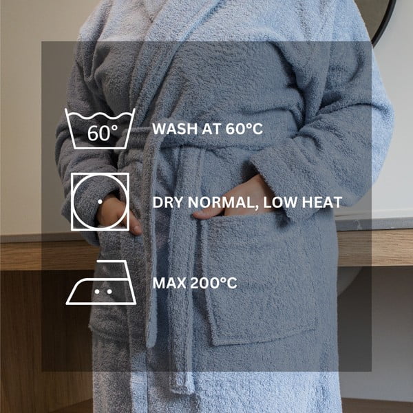 Světle růžový bavlněný župan velikost S/M Lindu – Tiseco Home Studio-image-3