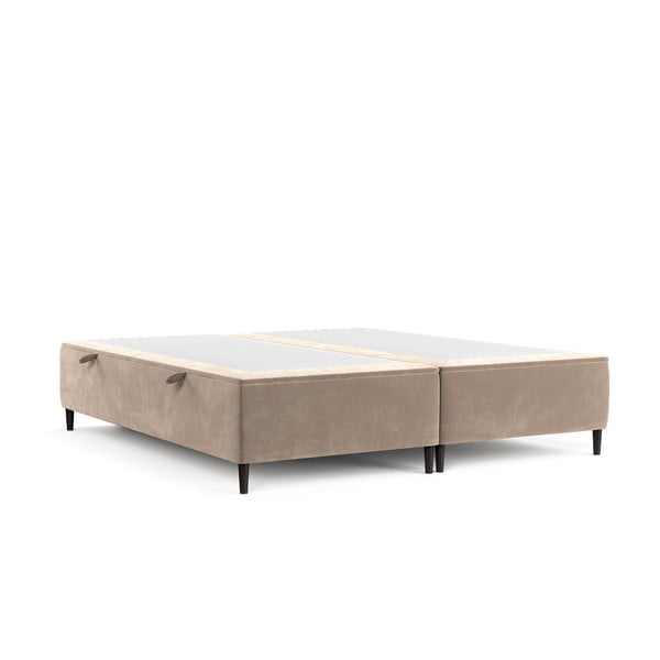 Béžová čalouněná dvoulůžková postel s úložným prostorem 140x200 cm Tate – Maison de Rêve