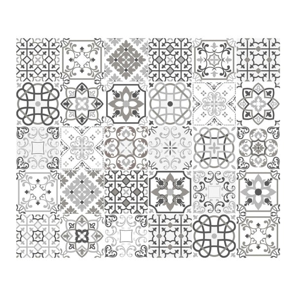 Sada 30 nástěnných samolepek Ambiance Cement Tiles Shade of Gray Bari, 10 x 10 cm-image-1